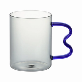 Bicolor Glass Mug Grayglass cups ,personalized mugs 