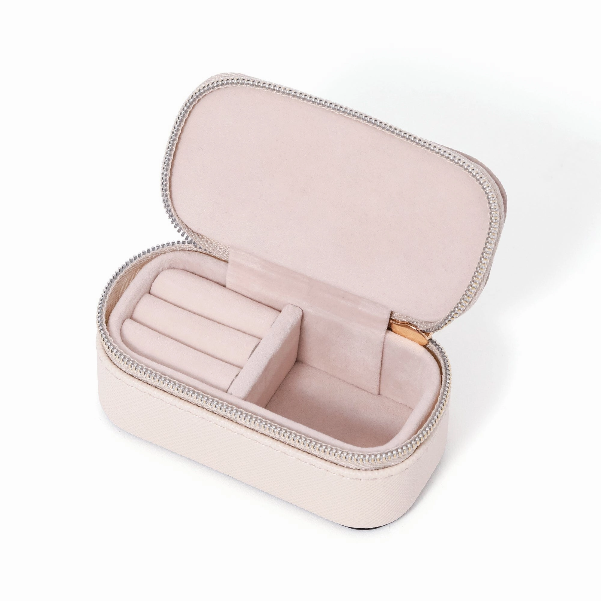 Bicolor Mini Travel Jewelry Box  Ivory