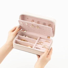 Bicolor Travel Jewelry Box M Ivorydecorative storage box ,stackable storage box 