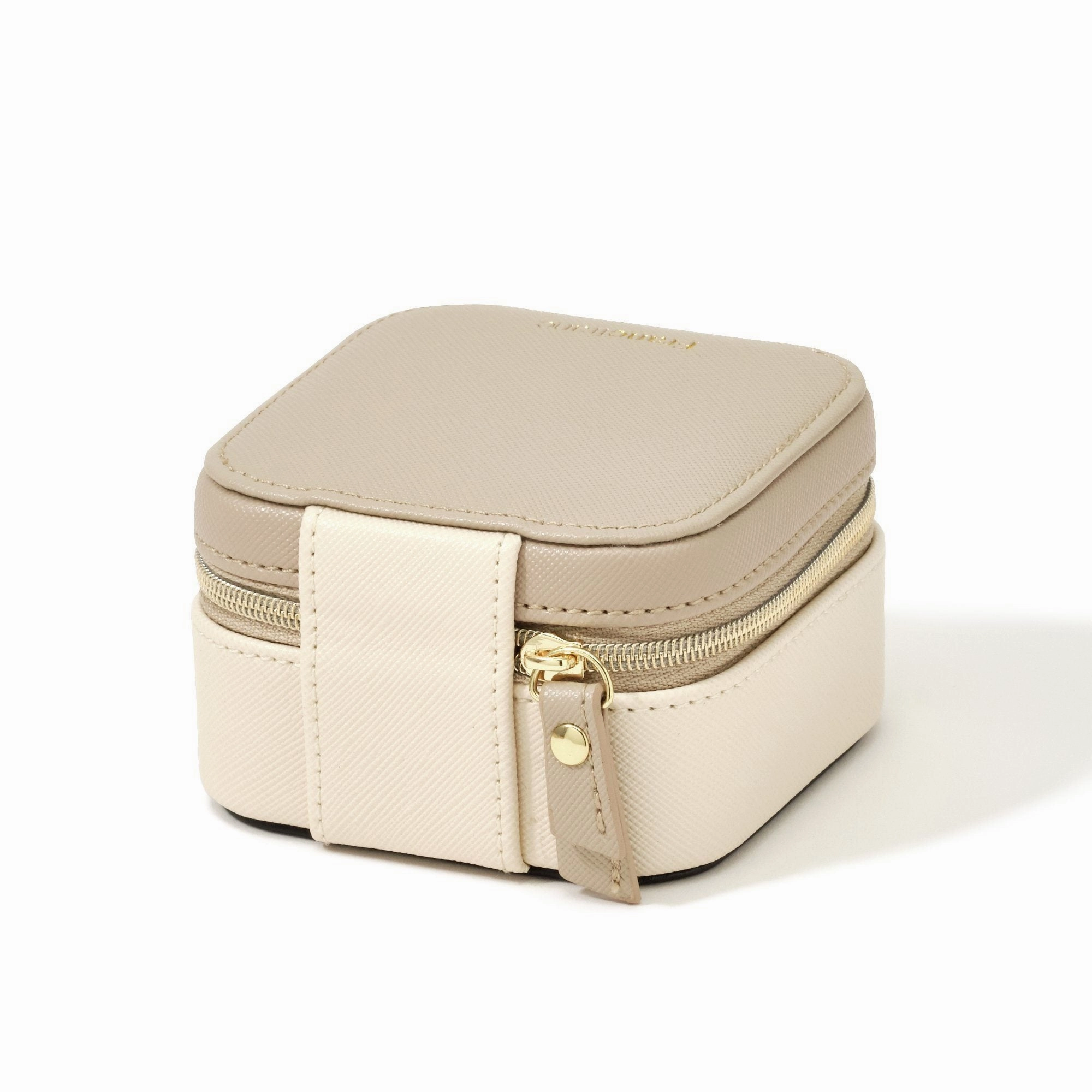 Bicolor Travel Jewelry Box Small Beige