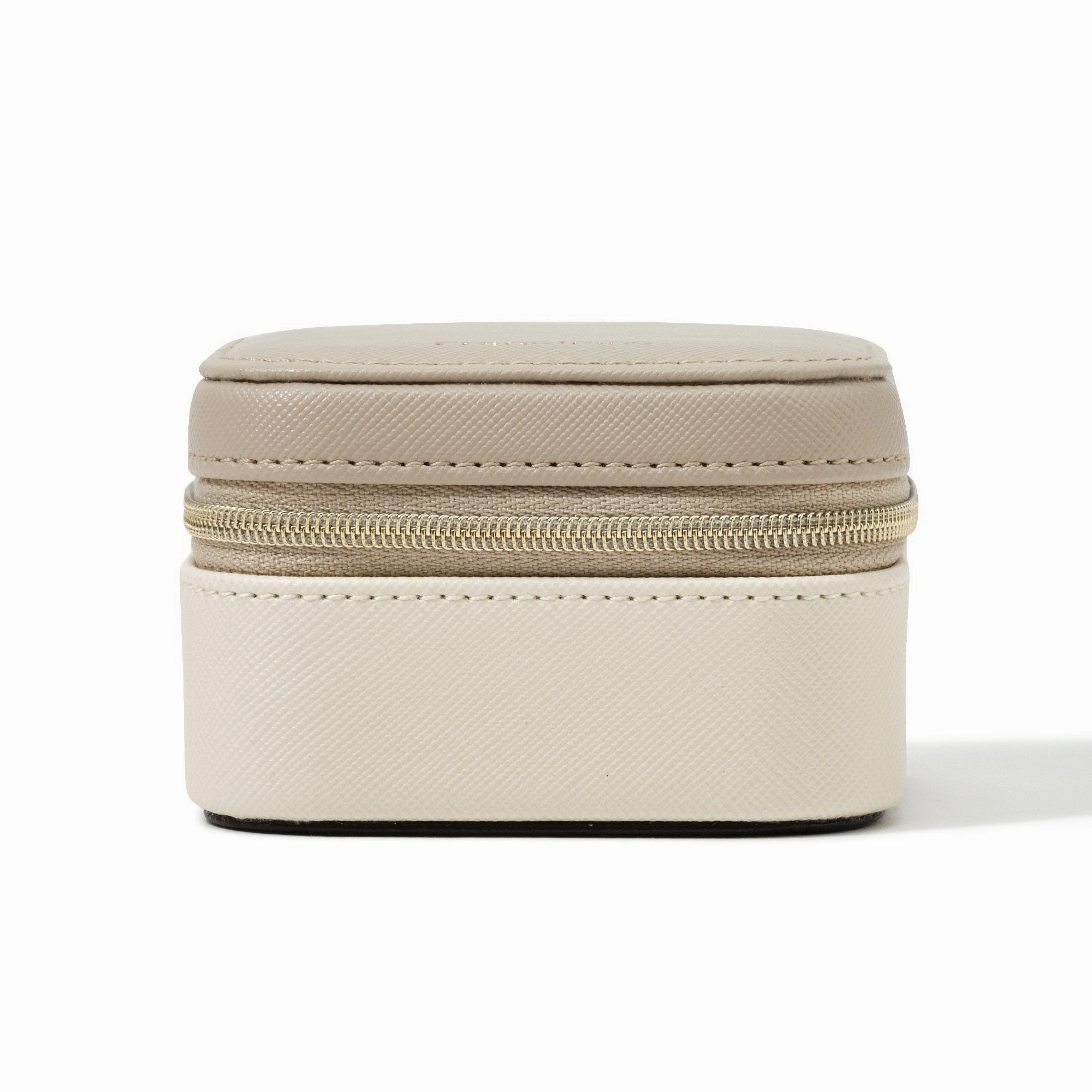 Bicolor Travel Jewelry Box Small Beige
