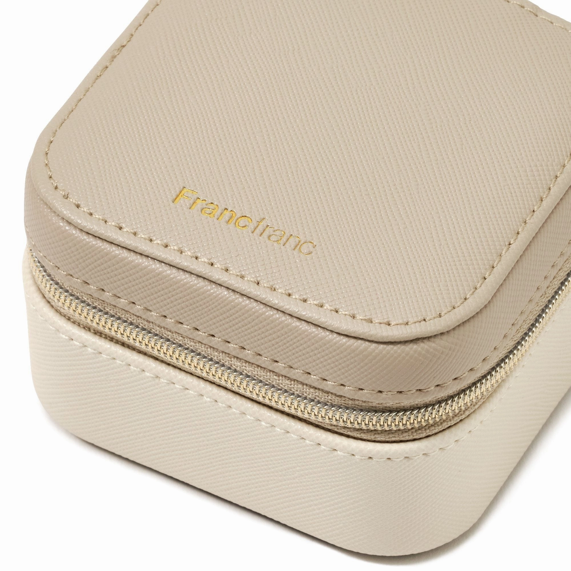 Bicolor Travel Jewelry Box Small Beige