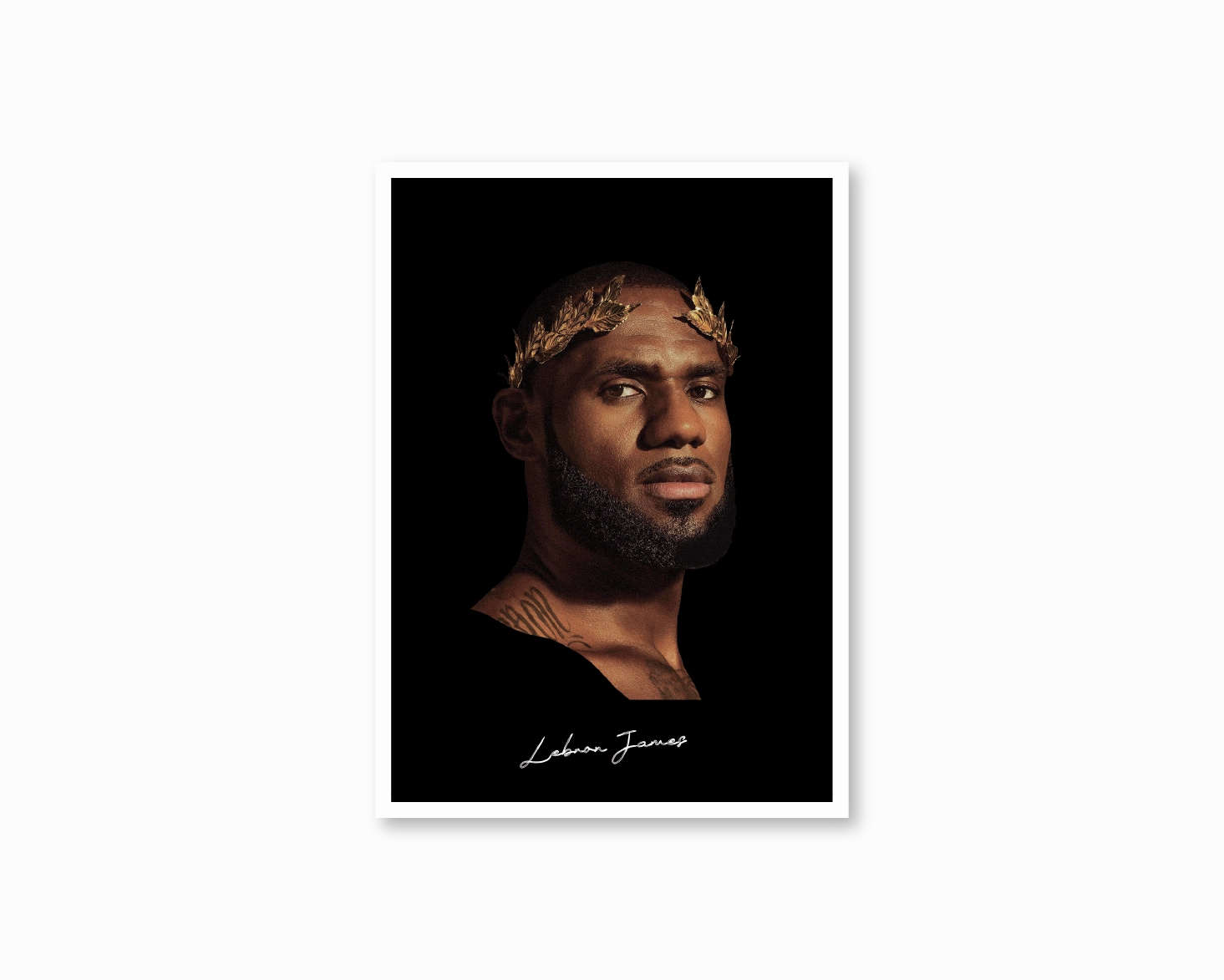 Big Head Lebron Black Portrait