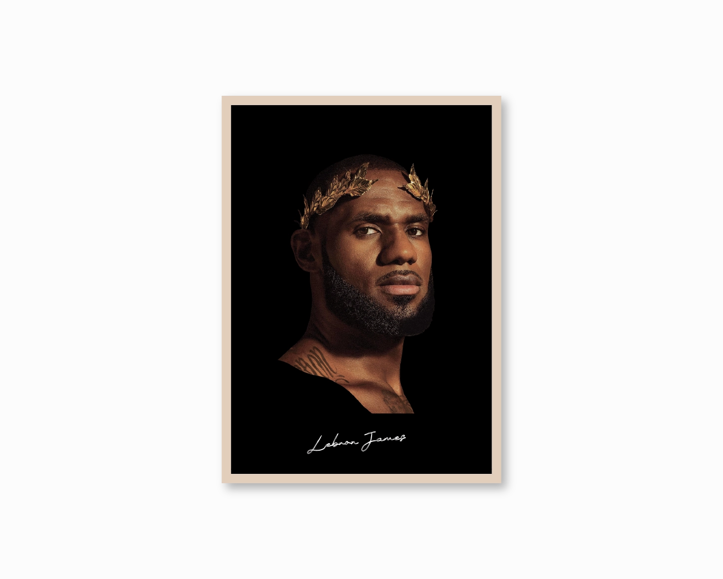 Big Head Lebron Black Portrait