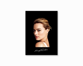 Big Head Margot Robbie Black Portraitmodern abstract painting decor