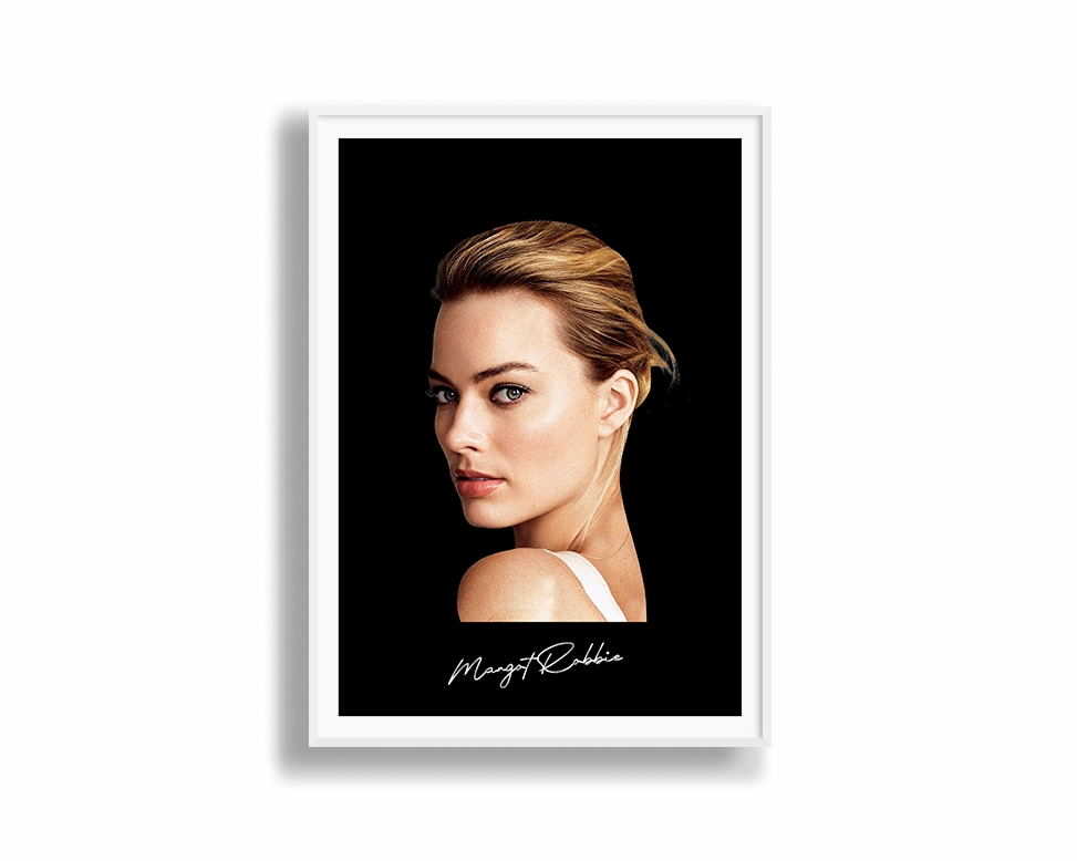 Big Head Margot Robbie Black Portrait