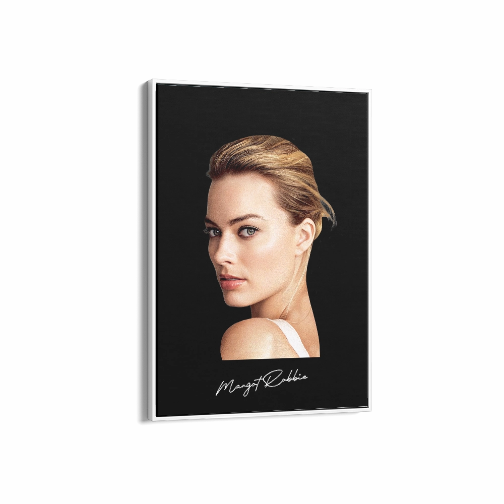 Big Head Margot Robbie Black Portrait