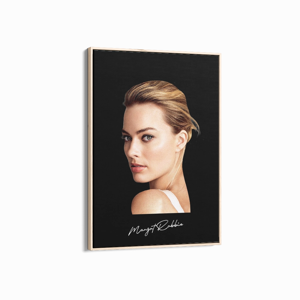 Big Head Margot Robbie Black Portrait
