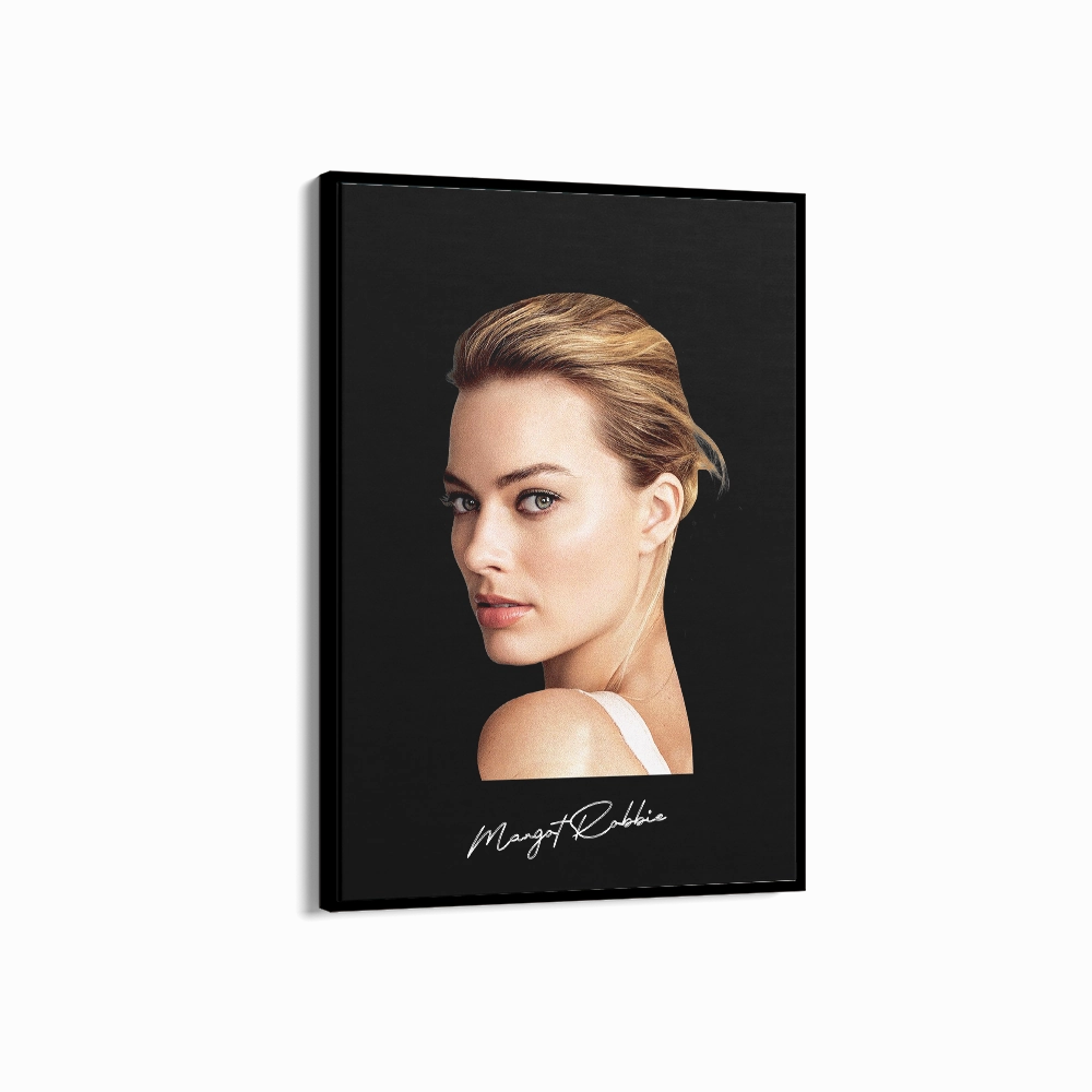 Big Head Margot Robbie Black Portrait