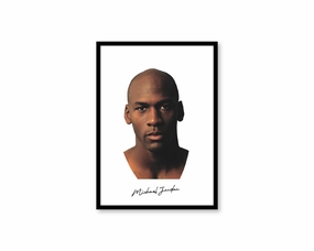 Big Head Michael Jordan White Portraitnordic style wall decor