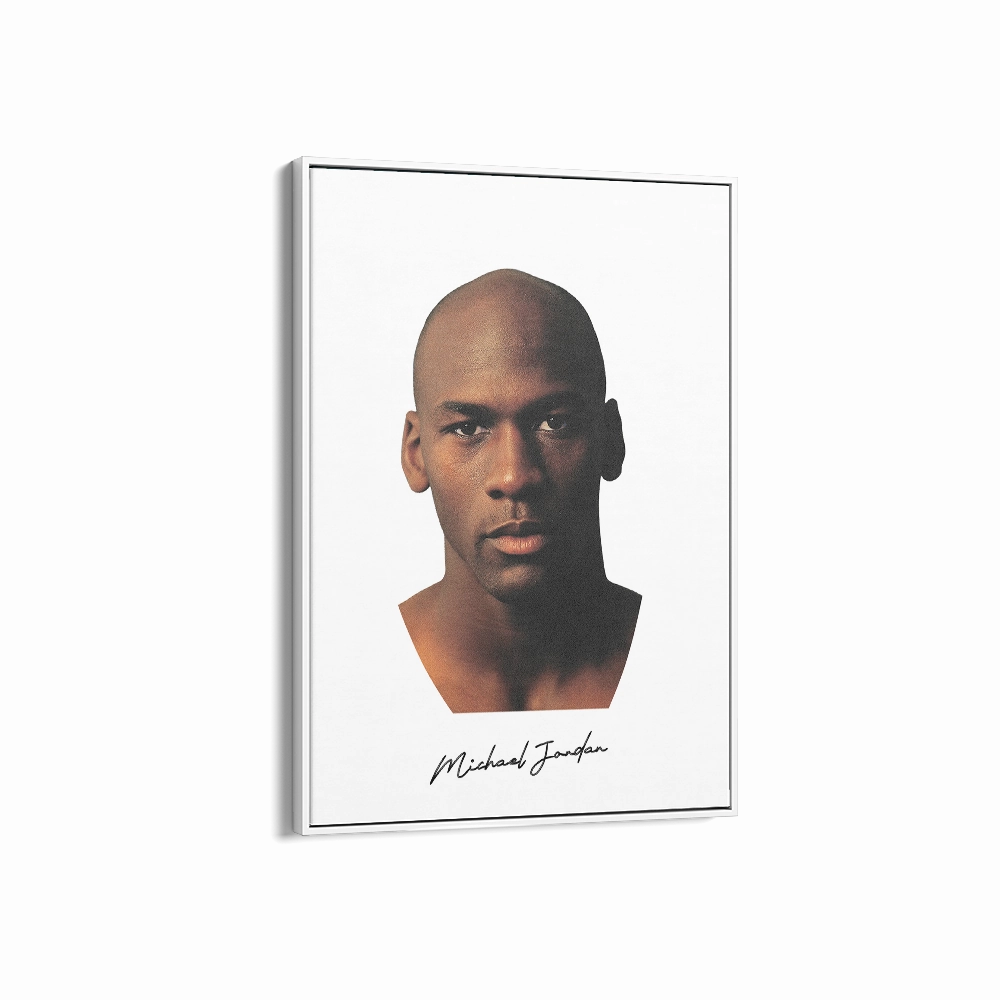 Big Head Michael Jordan White Portrait