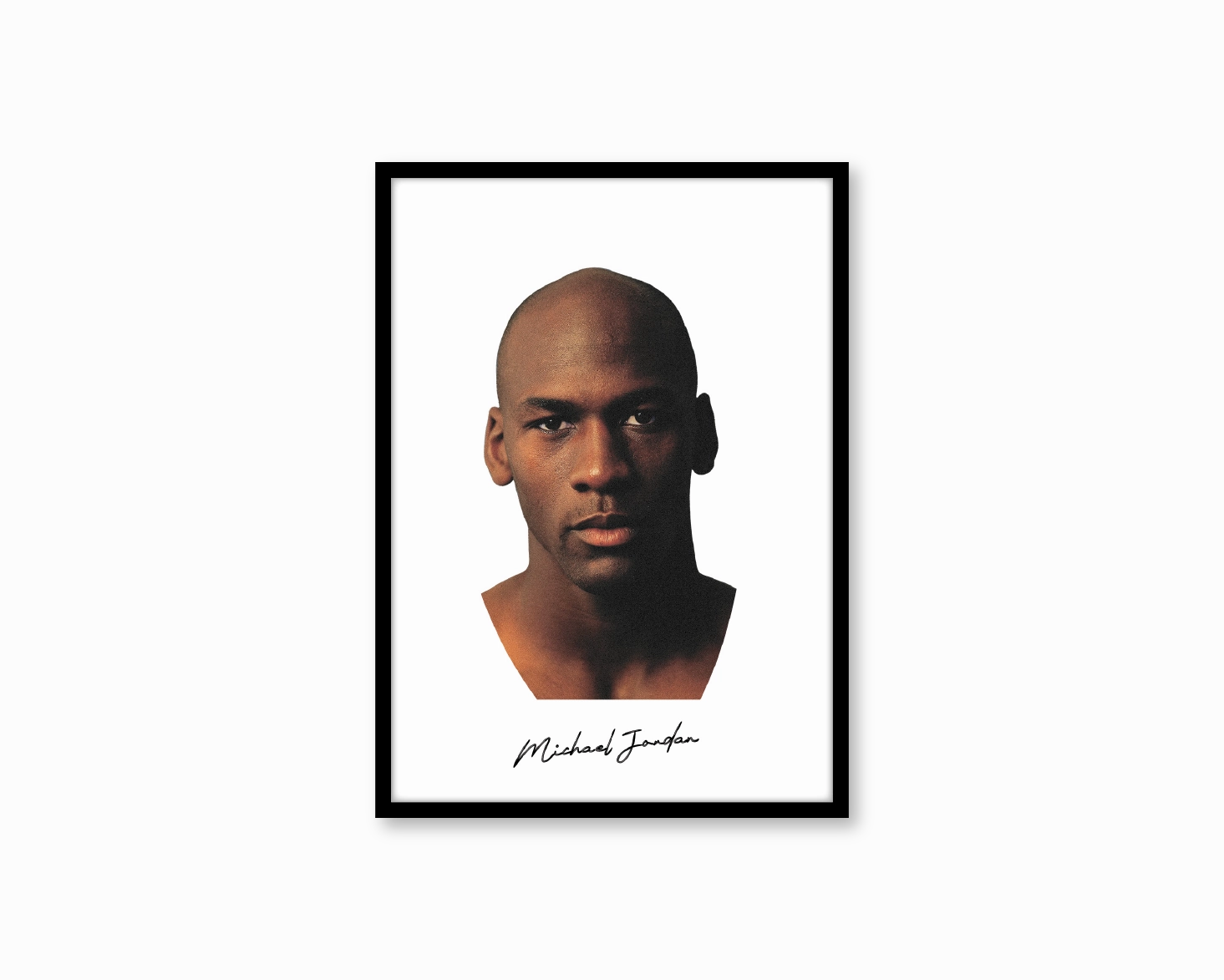 Big Head Michael Jordan White Portraitnordic style wall decor