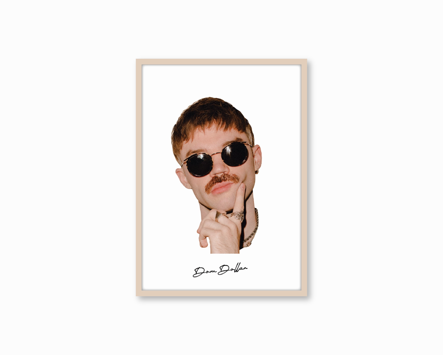 Big Head Retro Dom Dolla White Portrait