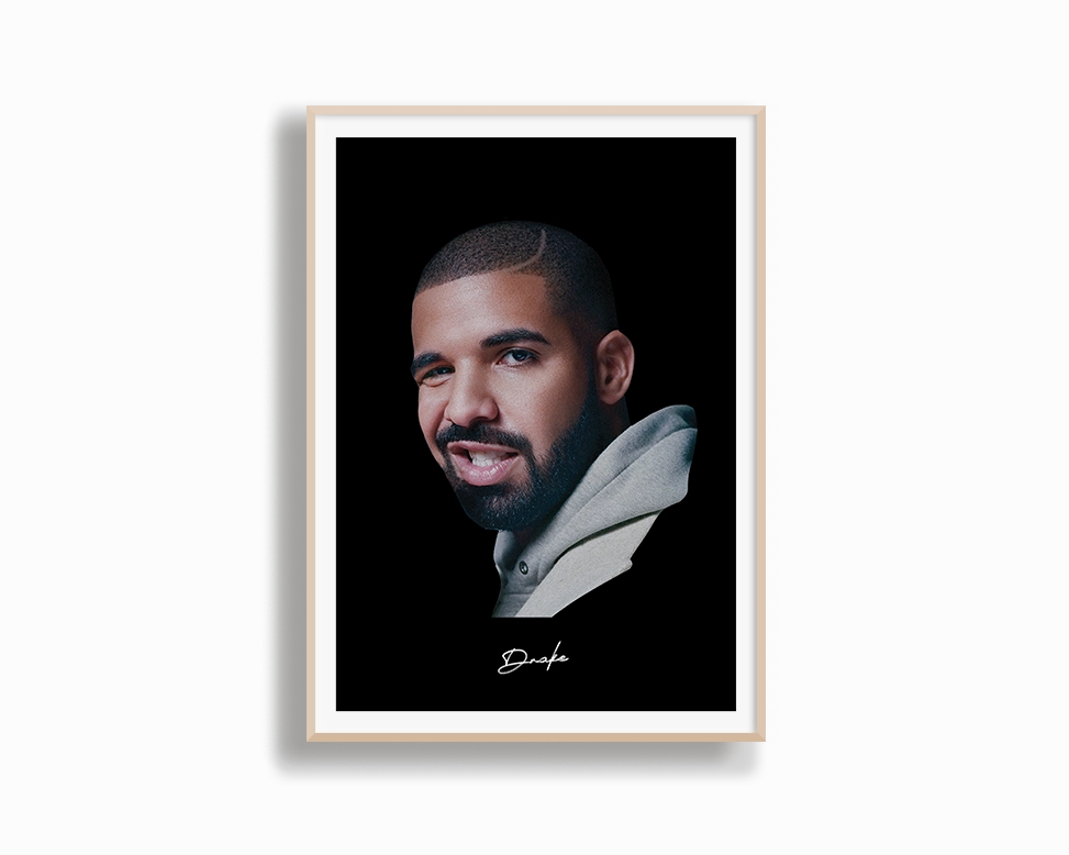 Big Head Retro Drake Black Portrait