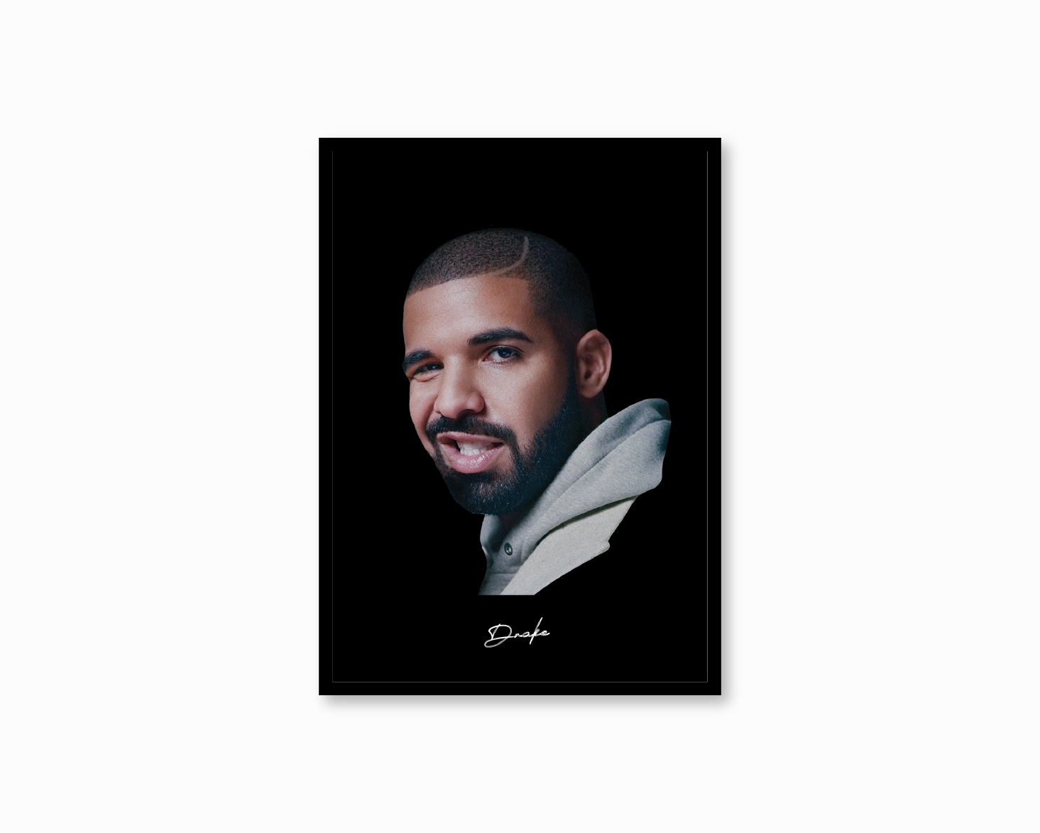 Big Head Retro Drake Black Portraitmodern abstract painting decor