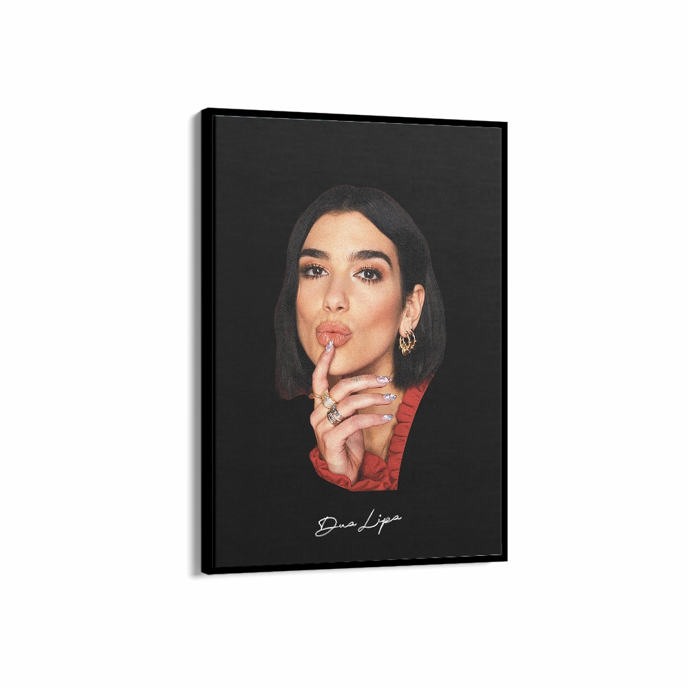 Big Head Retro Dua Lipa Black Portrait