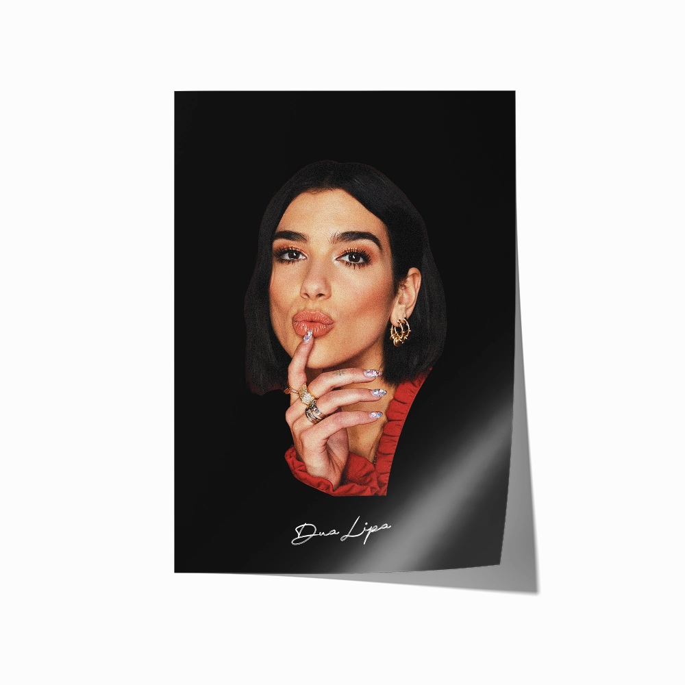 Big Head Retro Dua Lipa Black Portrait