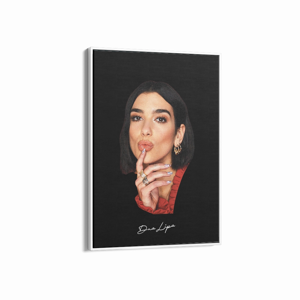 Big Head Retro Dua Lipa Black Portrait