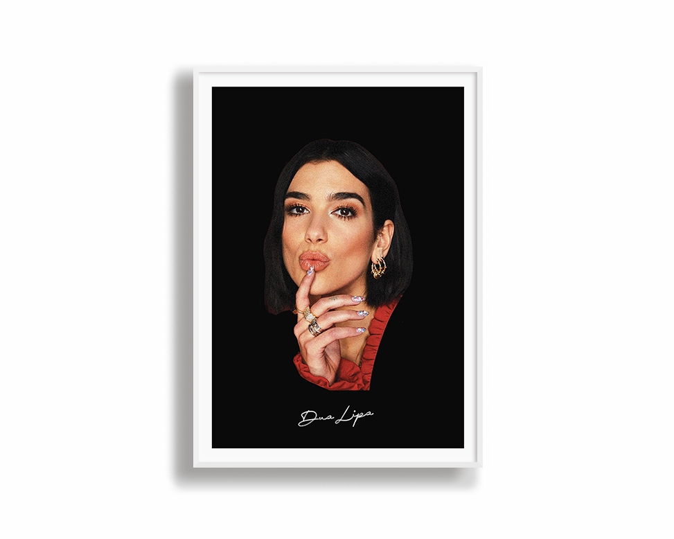 Big Head Retro Dua Lipa Black Portrait