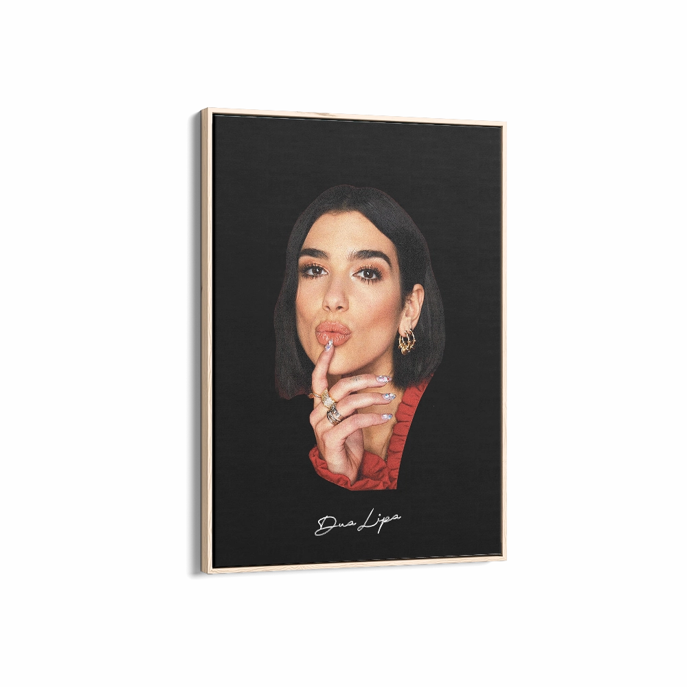 Big Head Retro Dua Lipa Black Portrait