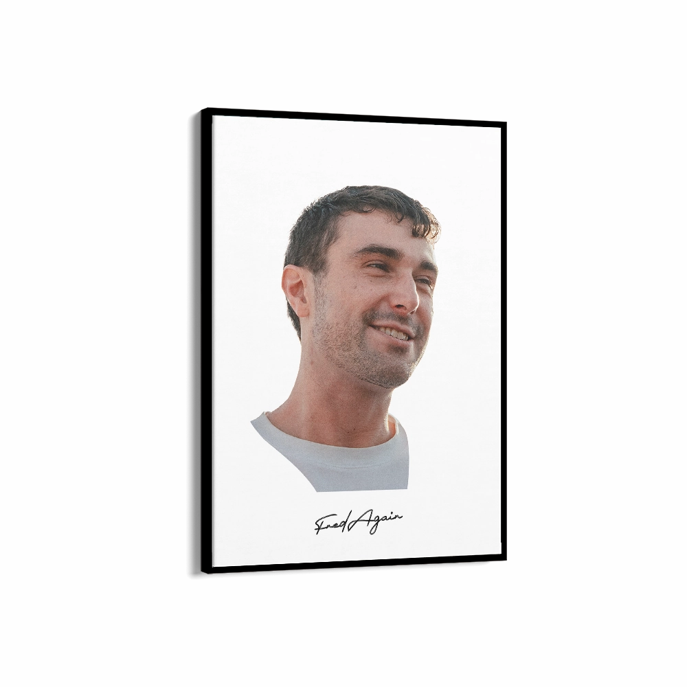 Big Head Retro Fred Again White Portrait