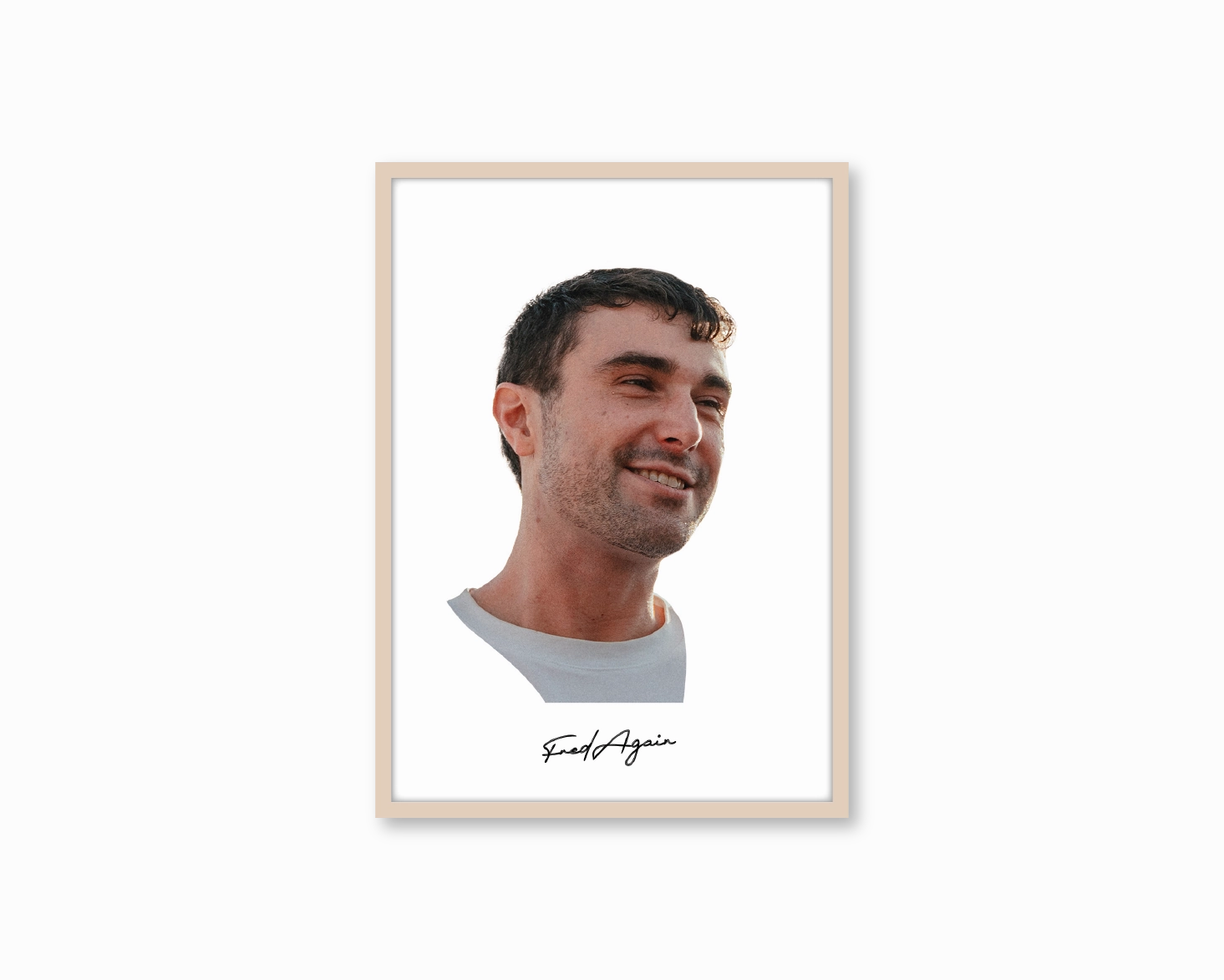 Big Head Retro Fred Again White Portrait