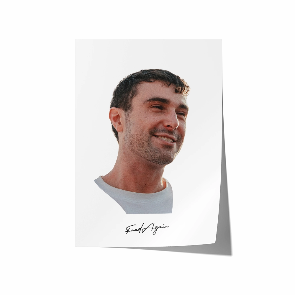 Big Head Retro Fred Again White Portrait