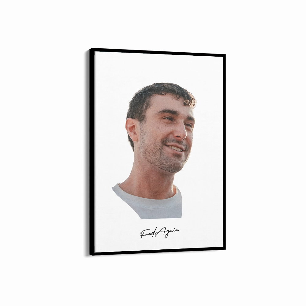 Big Head Retro Fred Again White Portrait