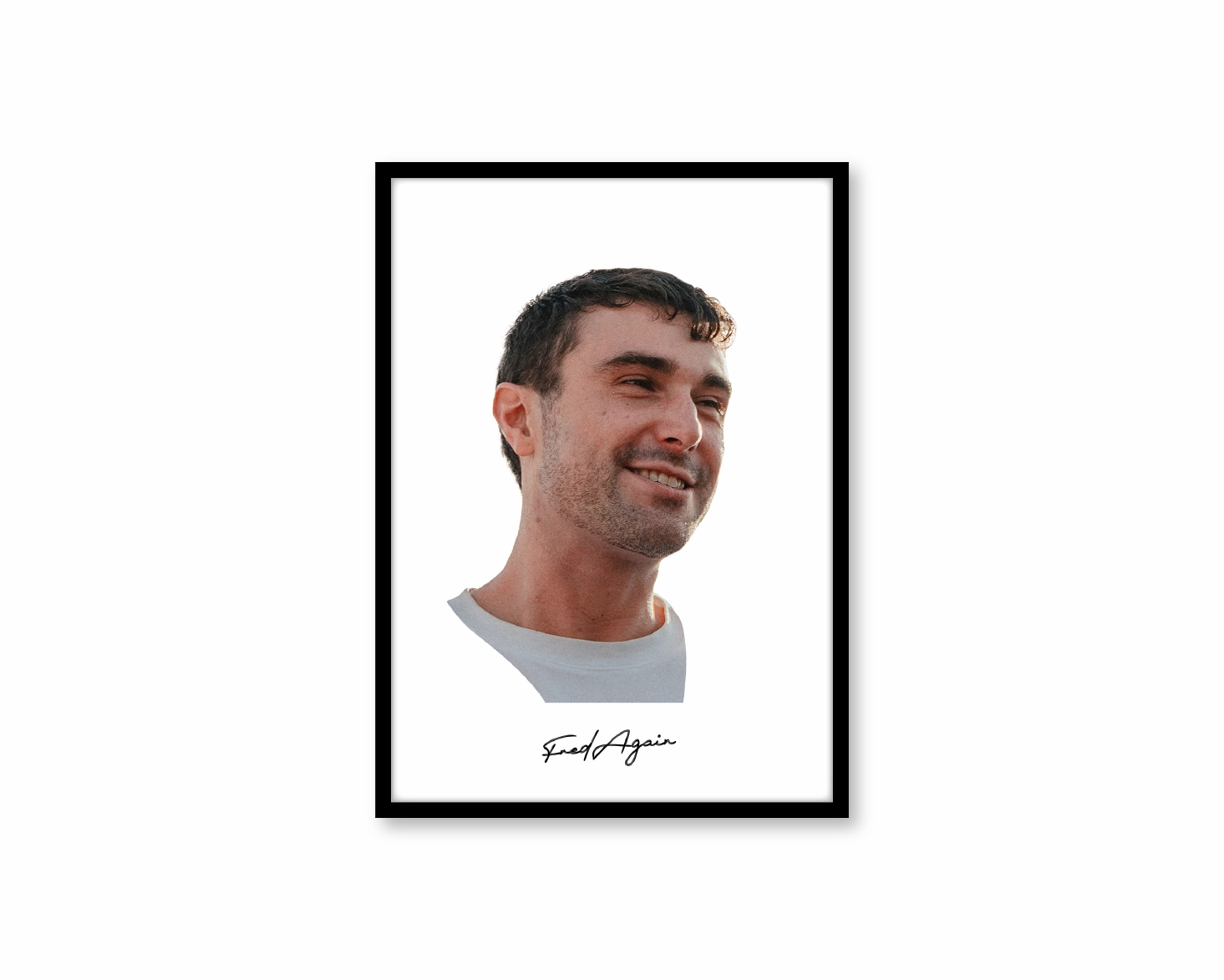 Big Head Retro Fred Again White Portraitnordic style wall decor