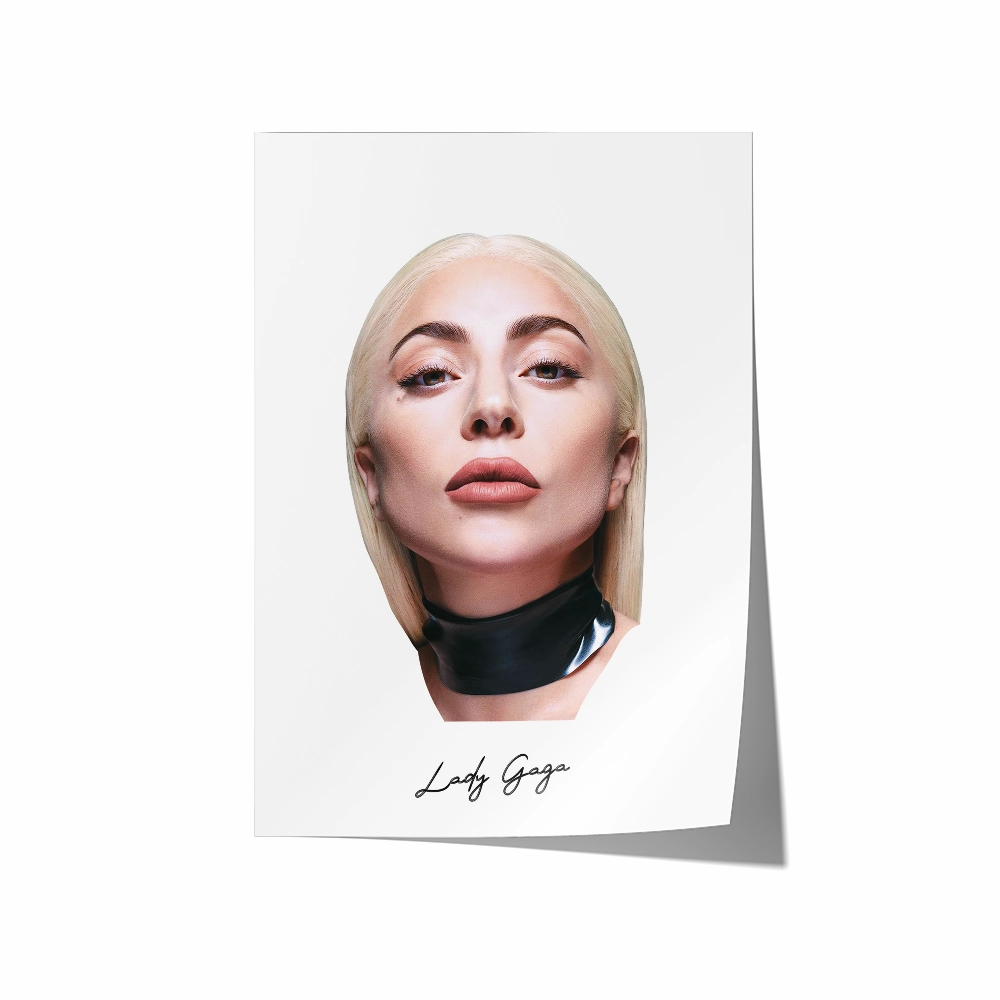 Big Head Retro Lady Gaga White Portrait