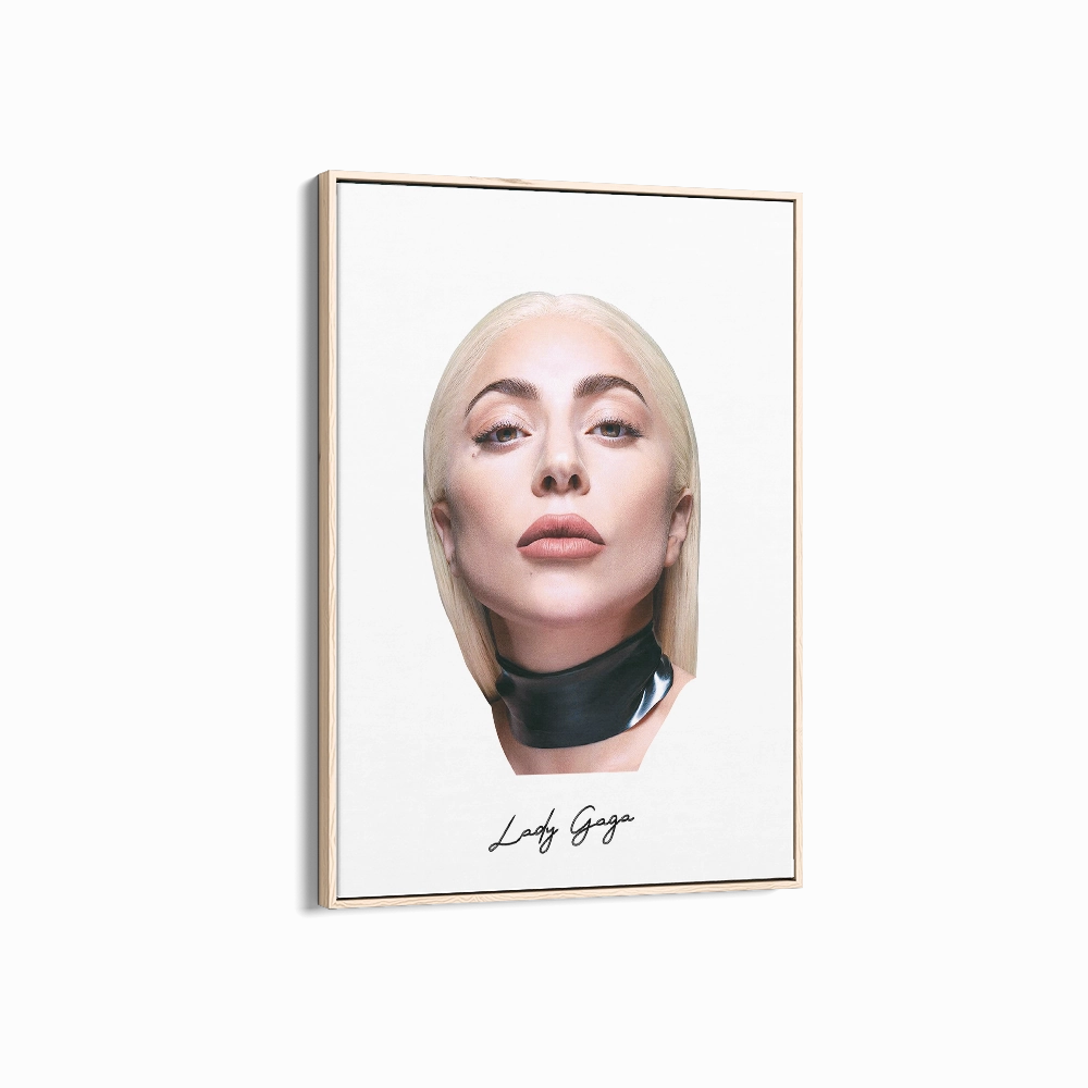 Big Head Retro Lady Gaga White Portrait