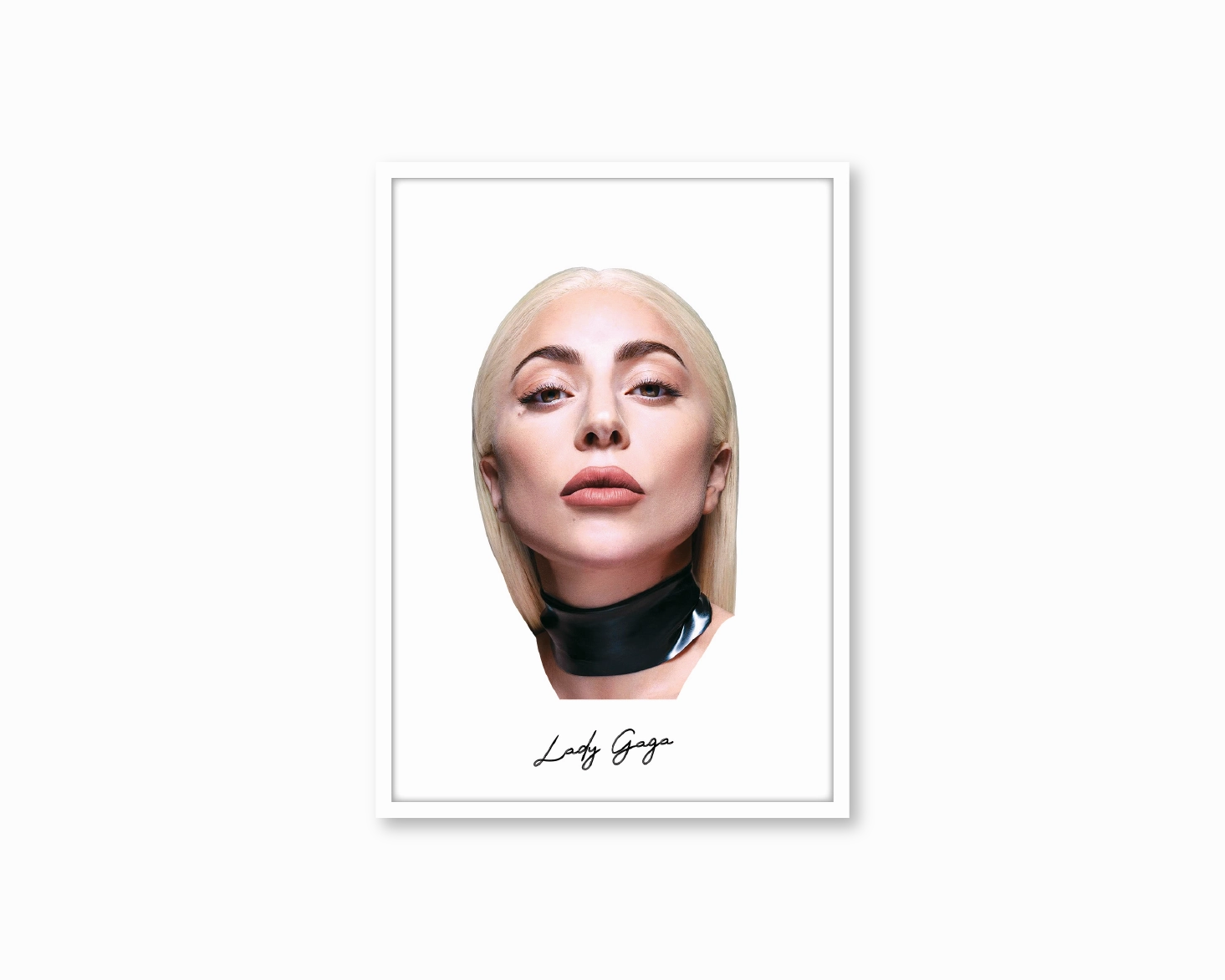 Big Head Retro Lady Gaga White Portrait