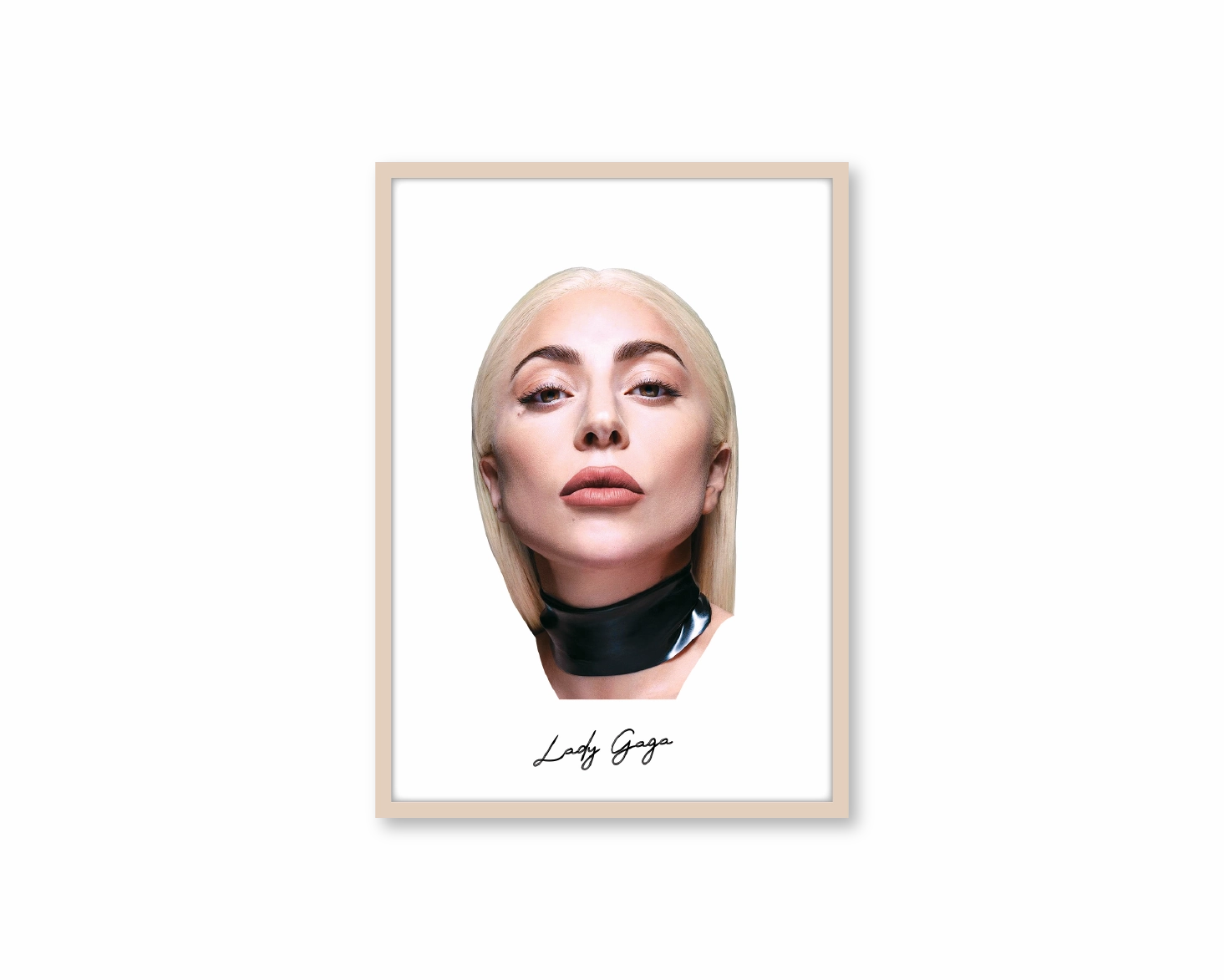Big Head Retro Lady Gaga White Portrait