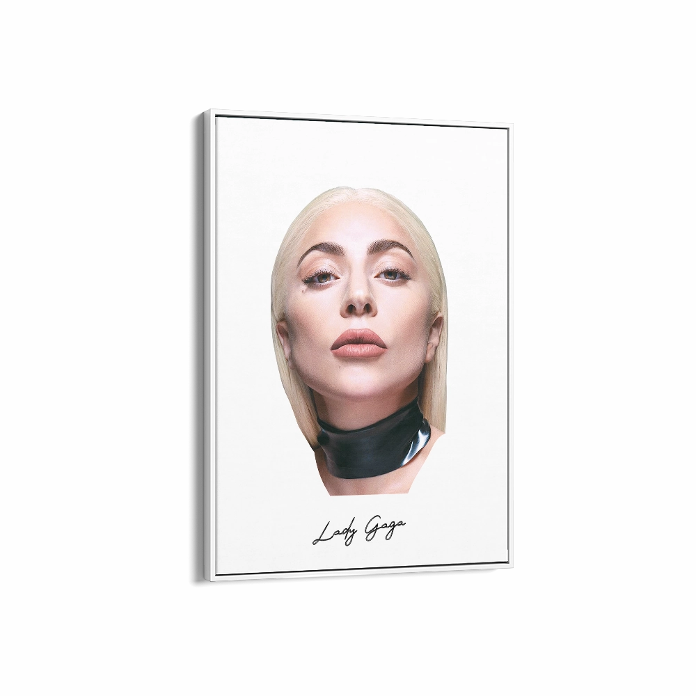 Big Head Retro Lady Gaga White Portrait