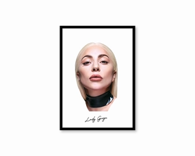 Big Head Retro Lady Gaga White Portraitmodern abstract painting decor
