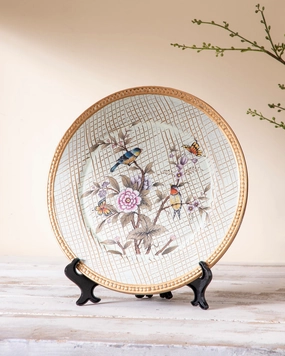 Birdsong Blossom Decorative Plate - 13"home decor ,wall decor 