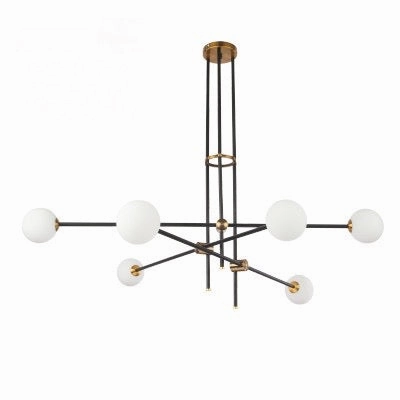 Black & Brass Deco Chandelier