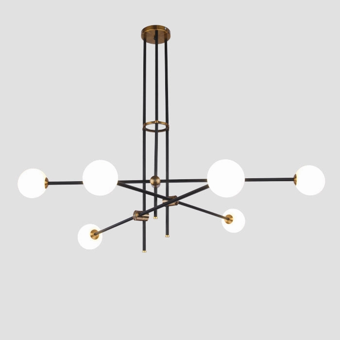 Black & Brass Deco Chandelier