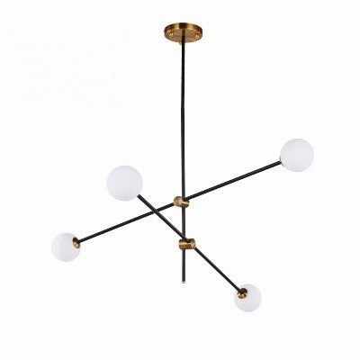 Black & Brass Deco Chandelier