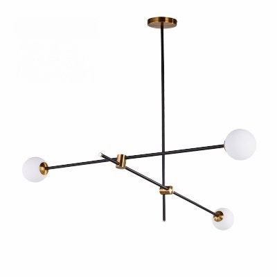 Black & Brass Deco Chandelier