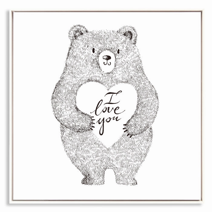 Black and White Bear Wall Art With Frame