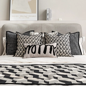 Black And White Pattern Bed Cushion Sethome decor ,wall decor 
