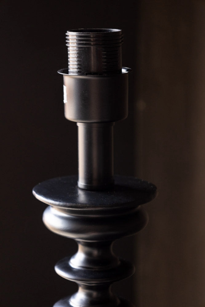 Black Resin Turned Table Lamp Base