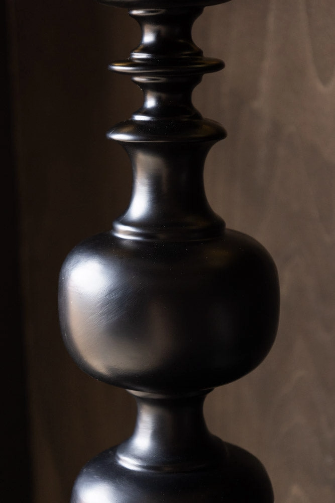 Black Resin Turned Table Lamp Base