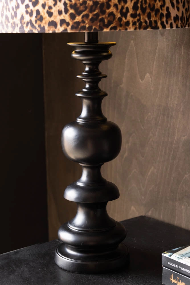 Black Resin Turned Table Lamp Base
