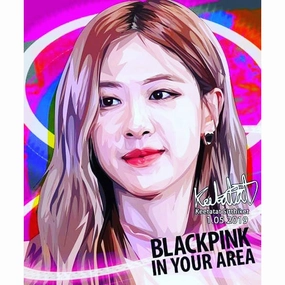Blackpink Rose Korea Pop Art Poster Wall Decoration Drawingmodern abstract painting decor