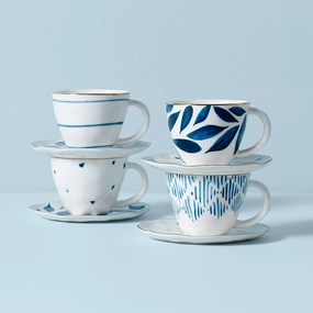 Blue Bay 8-Piece Espresso Cup & Saucer Setmodern kitchen decor ,kitchen dinner set ,dinnerware 
