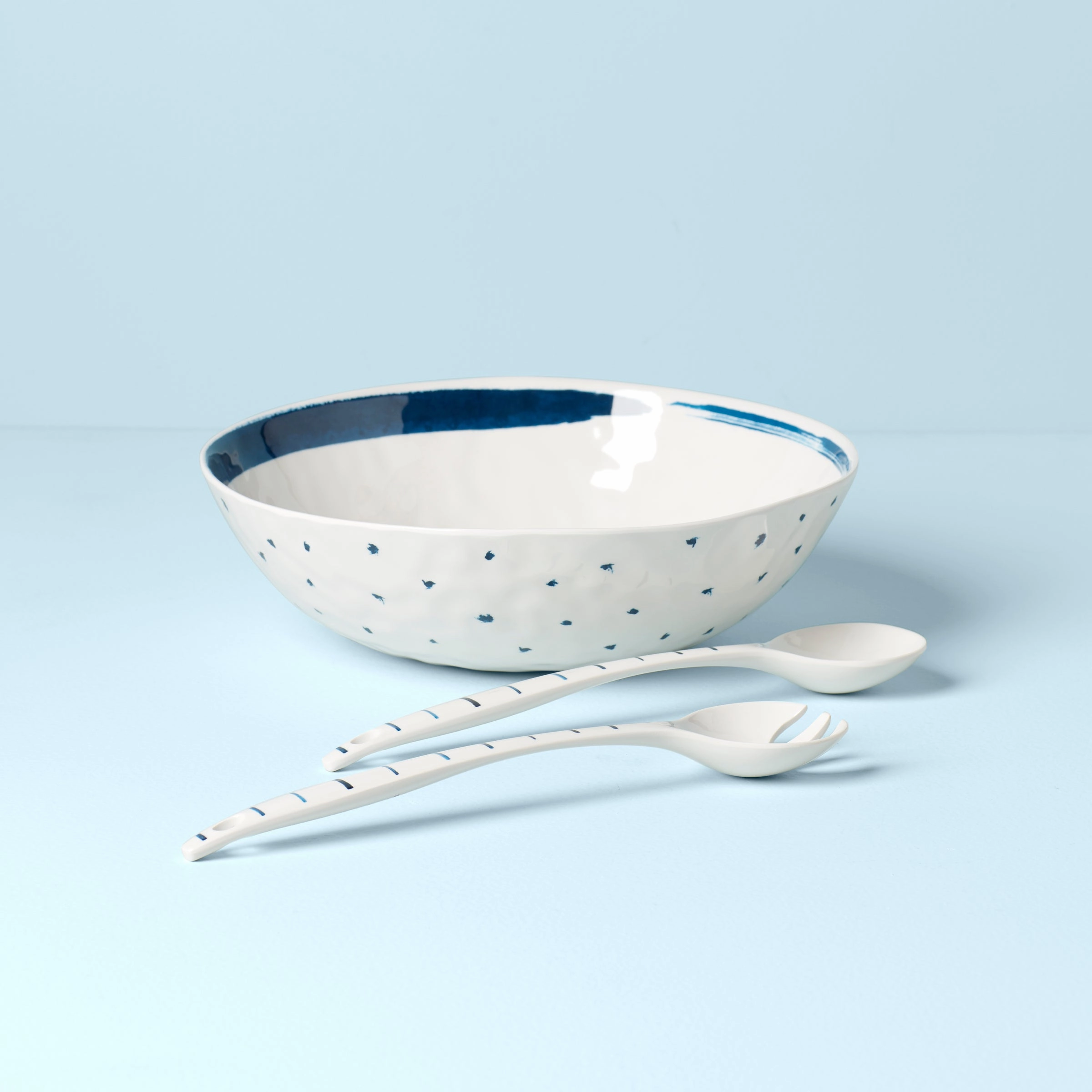 Blue Bay Melamine Salad Bowl With Servers