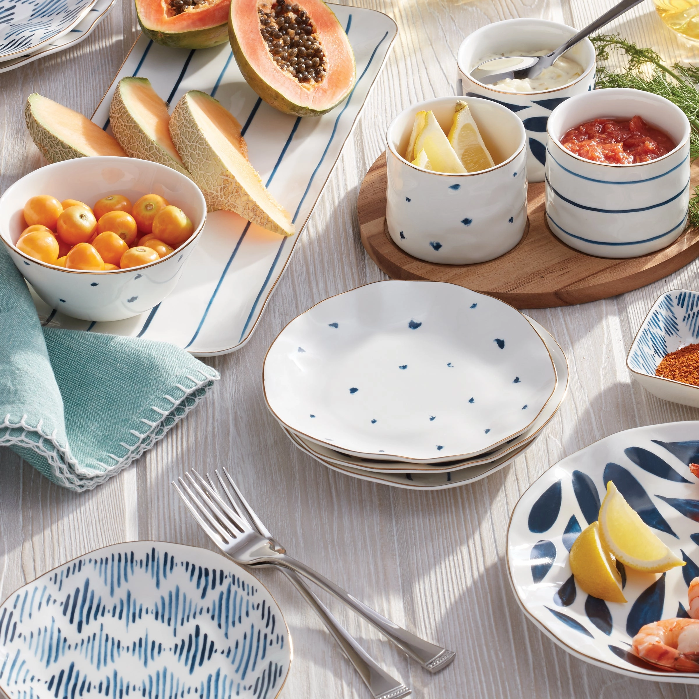 Blue Bay Tidbit Plates - Set of 4