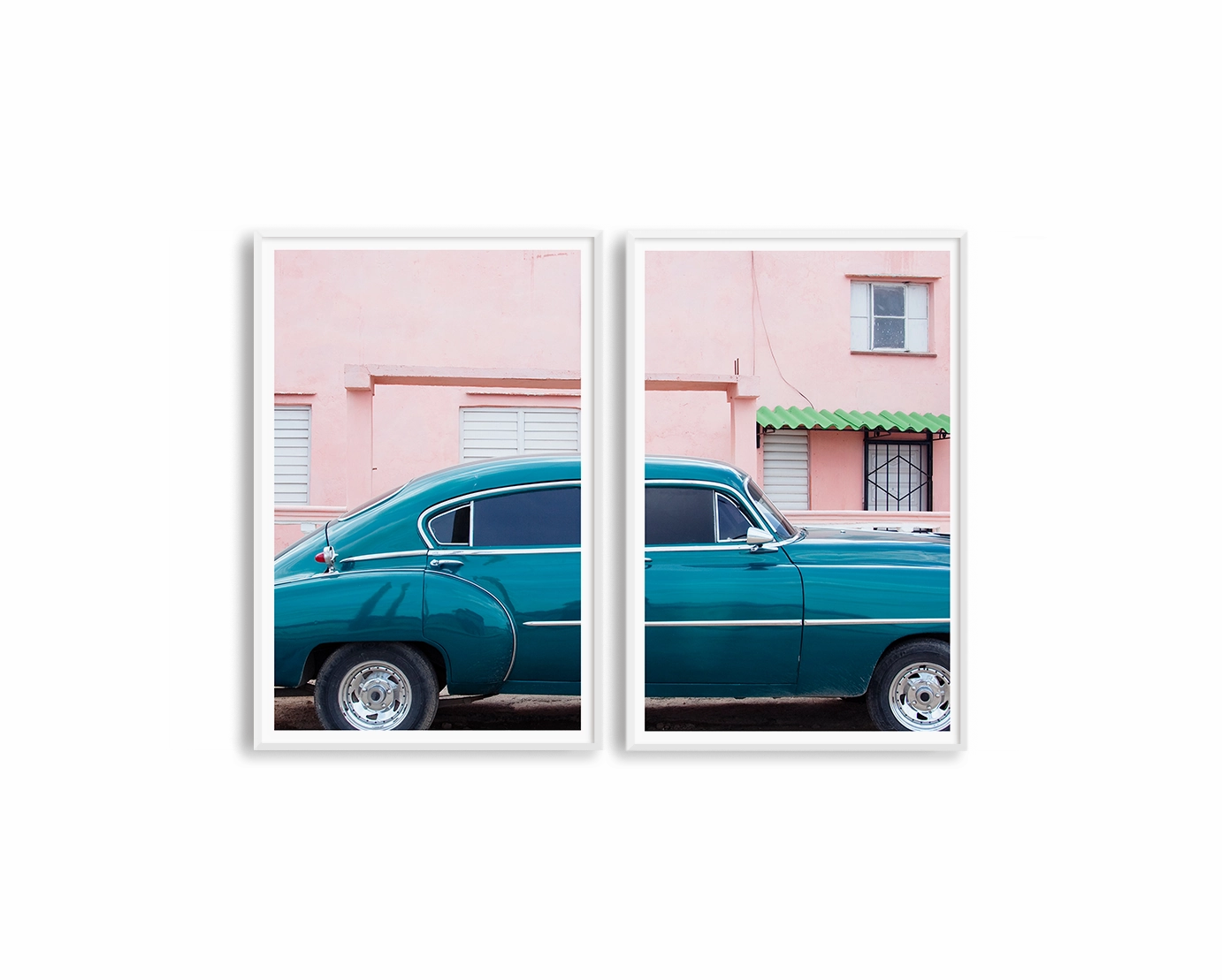 Blue Car Set Includes Two Prints
